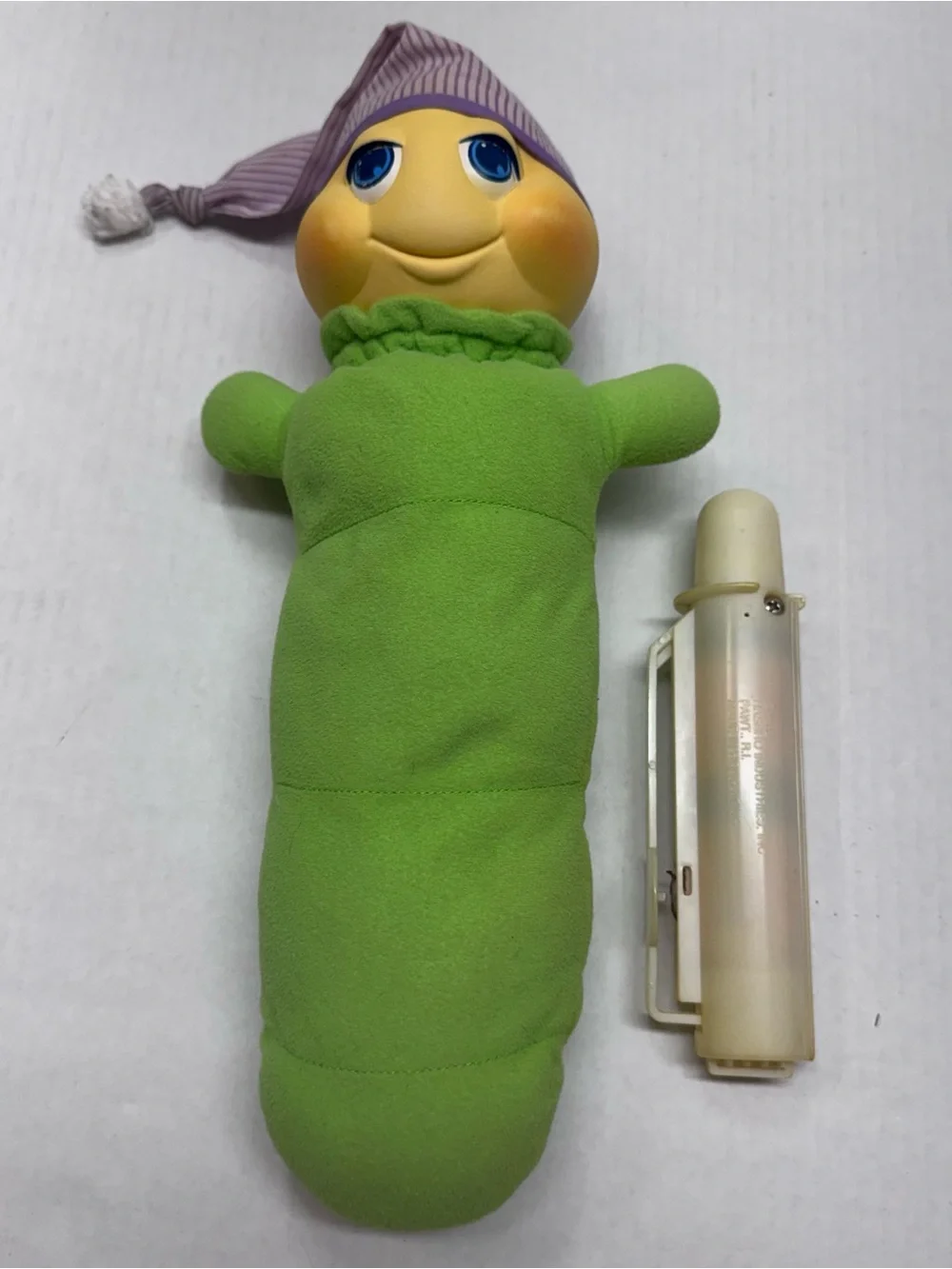 Vintage Hasbro Glo Worm Gloworm Plush Light Up Toy Works Playskool